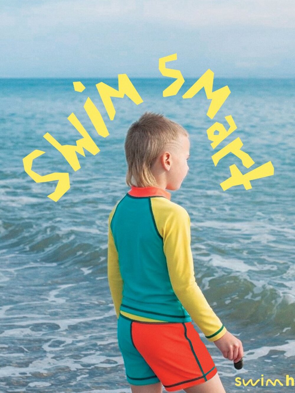 SwimHumyn Kid’s UPF Sun Protective High Visibility Swim Top Rash Guard sizes 2-6
